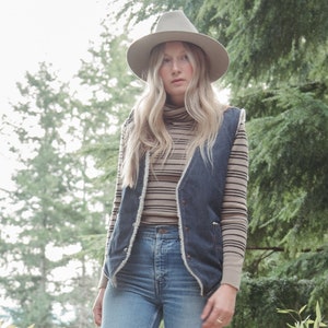 70&#39;s Vintage Fleece Gevoerde Levis Denim Vest