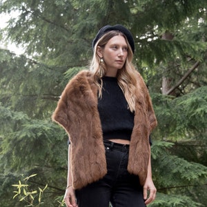 1950&#39;s Fur Stole, Ginger Mink Fur Cape Coat, Bridal Bolero, Fur Scarf, Bridal Cape, Bridesmaid Shawl, Fur Wrap