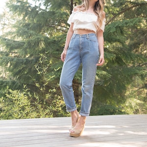 Jeans EDWIN années 80 30 31 Taille vintage taille haute Jeans, Skinny slim fit High Waist jeans effilés, Light wash Boyfriend jeans, Mom Jeans