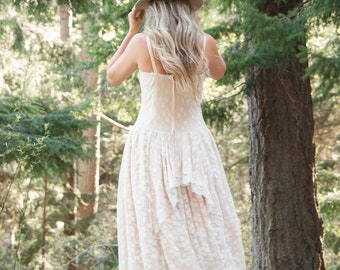 Scott McClintock Blush Spitzenkleid, 80er Jahre hübsches in Rosa Cottagecore Tüll-Rüschen viktorianischer Stil