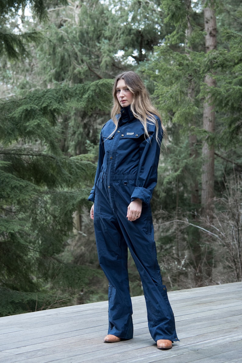 Vintage Ski Suit, Large Navy Wilderness 