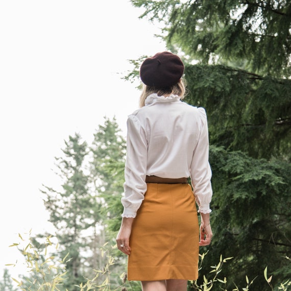 1960's Saffron High Waist Skirt, Boho 60s Mod Ski… - image 5
