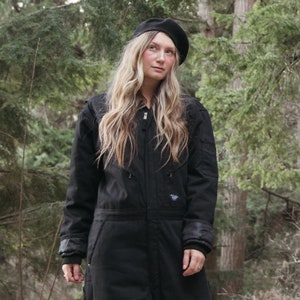 Vintage Walls Blizzard-Pruf Coverall Black Canvas Denim Work Suit Workwear Insulated Quilted lining Vintage Coveralls Jumpsuit