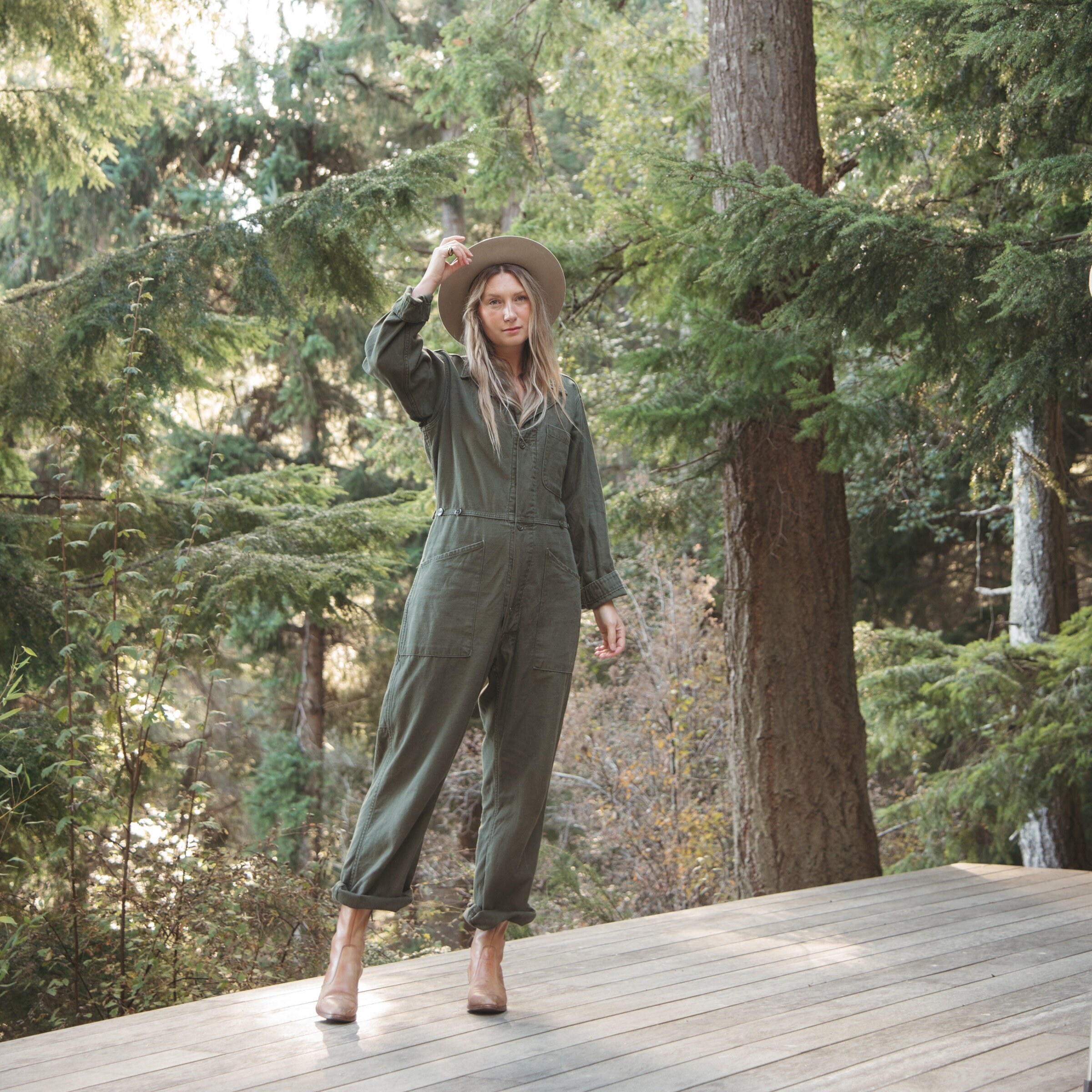 Sage Utility Jumpsuit (Cropped) XXL / Olive