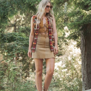 Vintage 60s Psychedelic Vest | Long Boho Tapestry Vest |  Needlepoint Carpet Chenille Velvet Vest | Colorful Hippie Vest