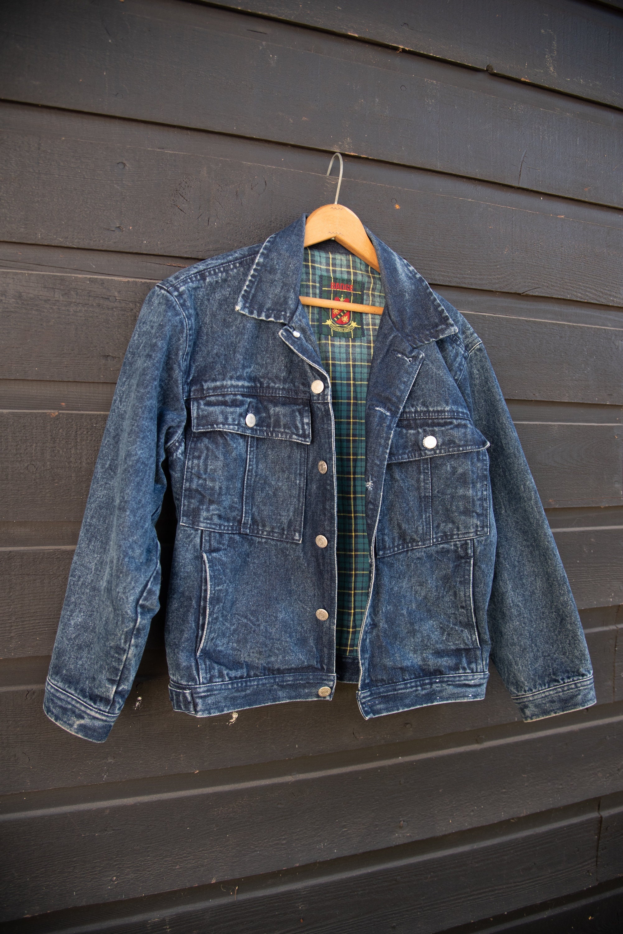 Flannel Jean Jacket - Etsy