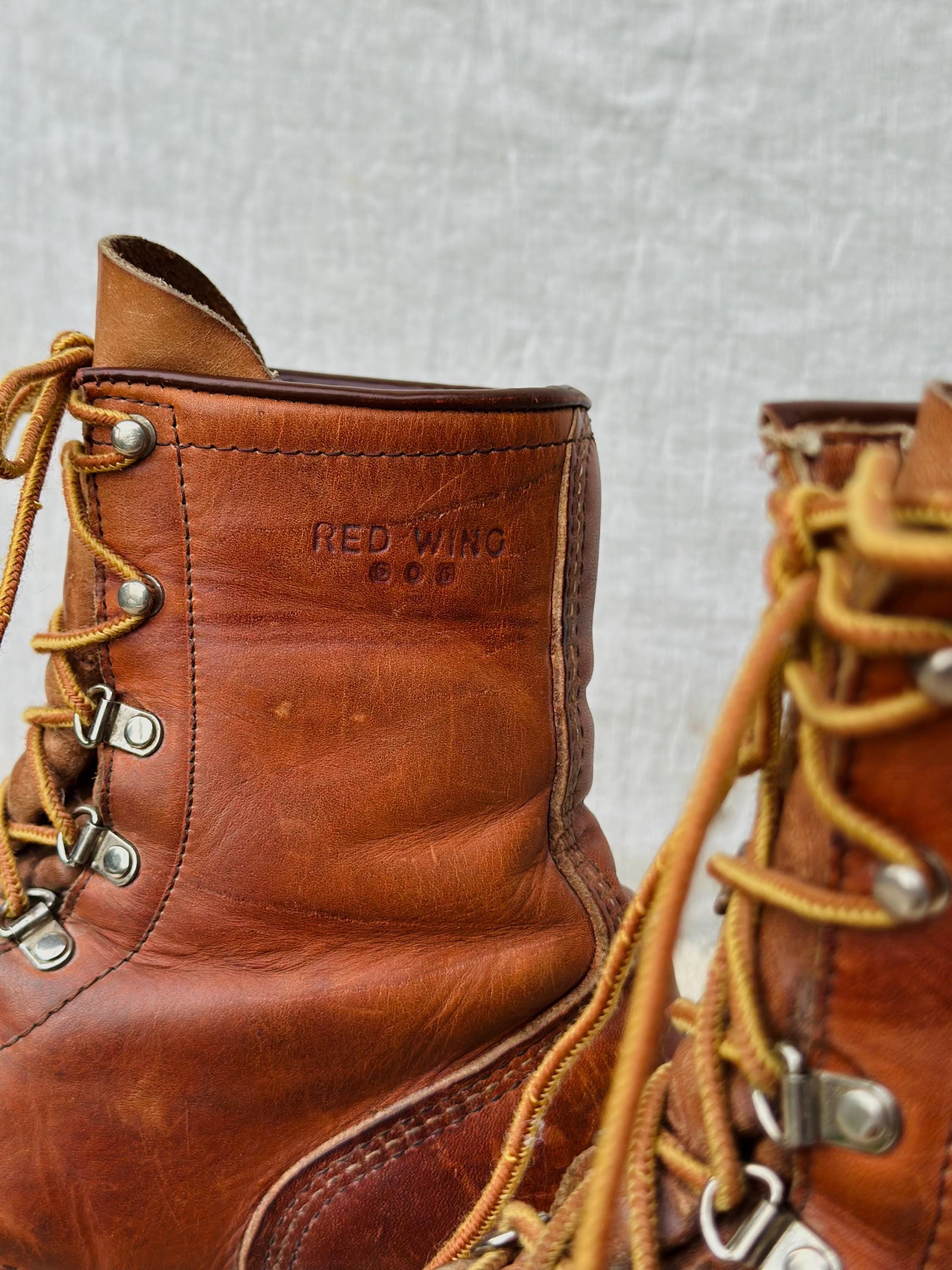 Vintage 90s Red Wing Logger Boots 8 EE Brown Steel Toe 2218 ANSI Z41 PT91 Vibram Vintage Red Wing Irish Setter 855 Logger Boots Womens 9.5-10  main image 2