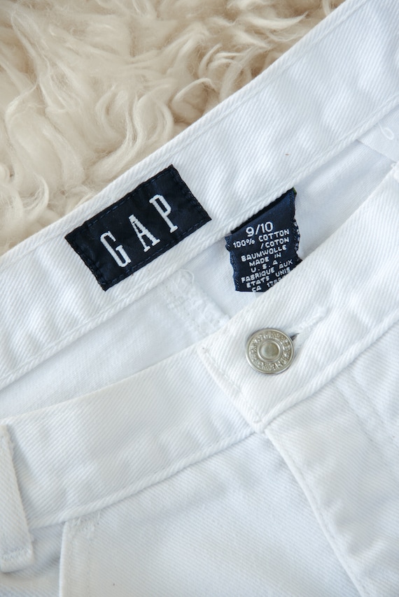 90's GAP High Waisted White Denim Mini Skirt, 27 … - image 10
