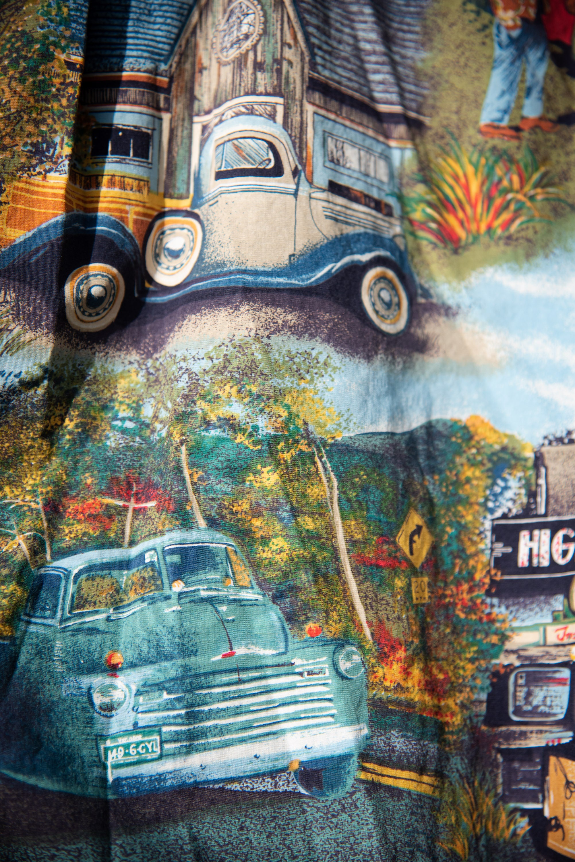 Chemise Hawaïenne Vintage Reyn Spooner - Motif Ford Motor & Voitures Classiques, Taille 2XL, Rayonne, Neuf Avec Étiquettes