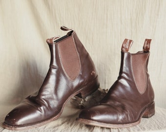 Vintage RM Williams Boots | Chocolate Brown Leather Chelsea Boots Mens 11