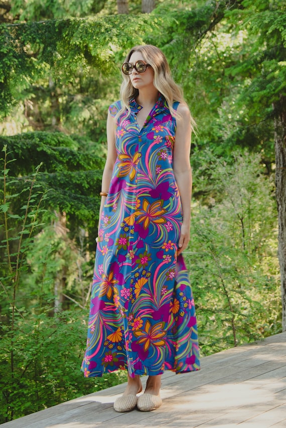 RESERVED Moana Kai Hawaii 60s Psychedelic Hawaiia… - image 1