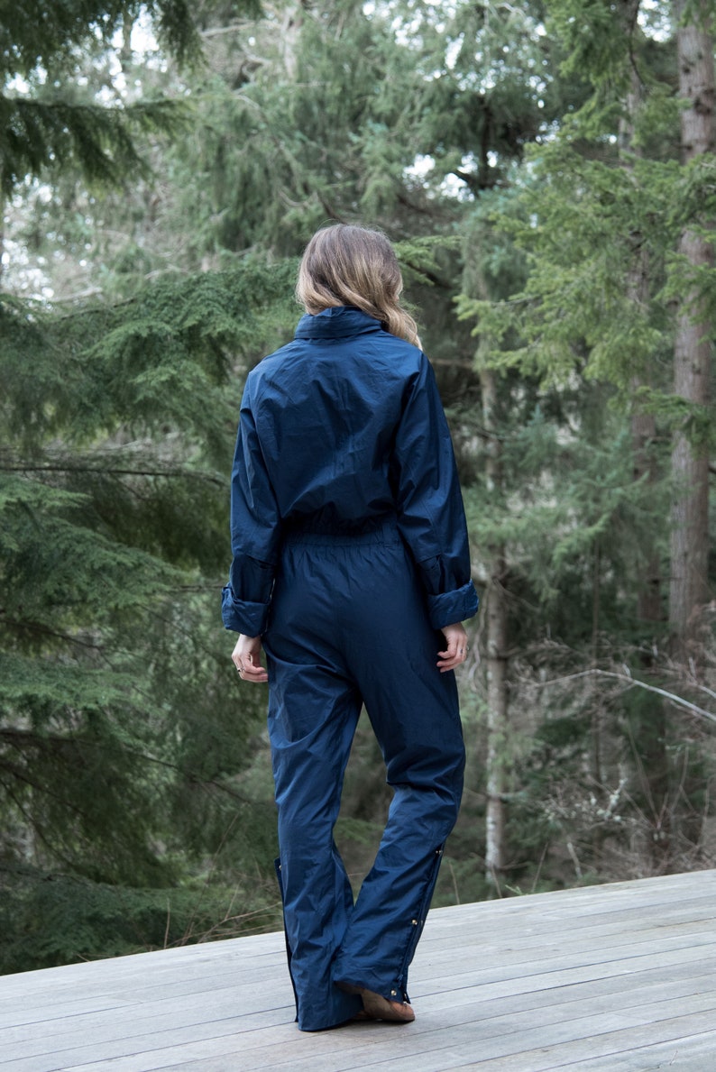 Vintage Ski Suit, Large Navy Wilderness Experience Snow Suit, Winter Ski Jumpsuit, Snowboard Pants, Retro Winter Wear Snow Gear image 3