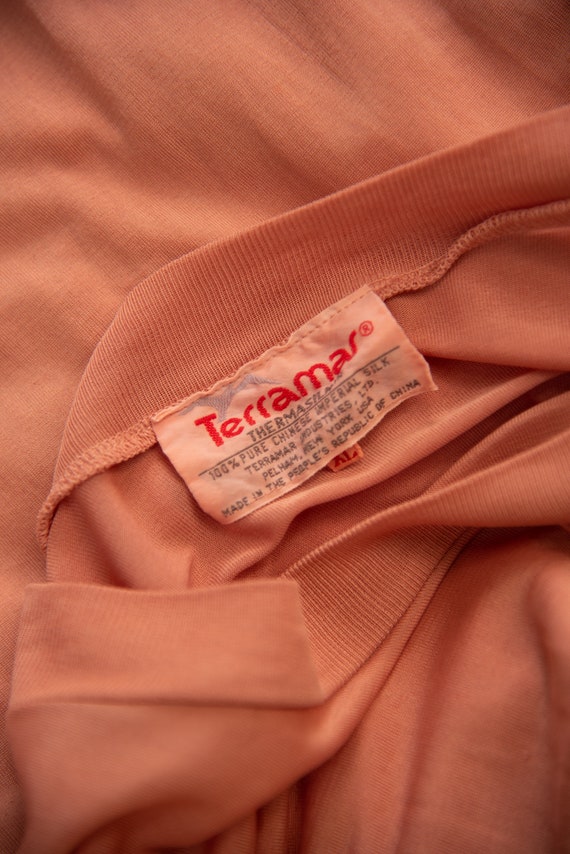 Buy Plant Dyed Vintage 80s Terramar Thermasilk 100% Pure Chinese Imperial  Silk Shirt, Rose Pink Layering Undershirt, Tissue Silk Long Sleeve Top  Online in India 