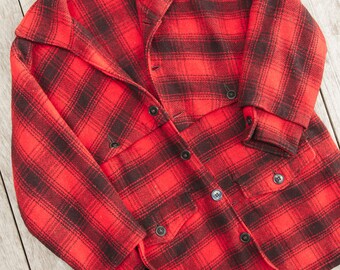 ジャケット・アウター CARSS MACKINAW 50s Vintage Coat TEDS 1950s Dryback Coat Wool Buffalo Plaid Heavy Hunting Jacket