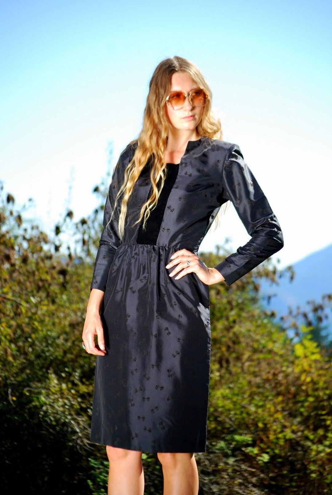 Vintage 1960s Dress FRANCO BERTOLI Black Velvet Dress 60s Long - Etsy