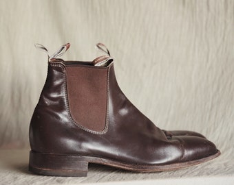 Vintage RM Williams Boots | Chocolate Brown Leather Chelsea Boots Mens 11