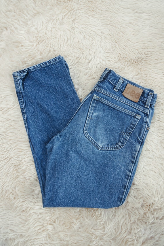 Vintage LEE jeans, 31 32 33 high waisted Jeans, D… - image 7