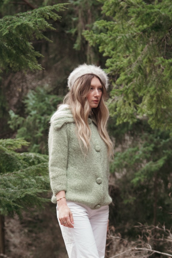 50s Italian Mohair Hand Knit Sweater | Vintage Mei