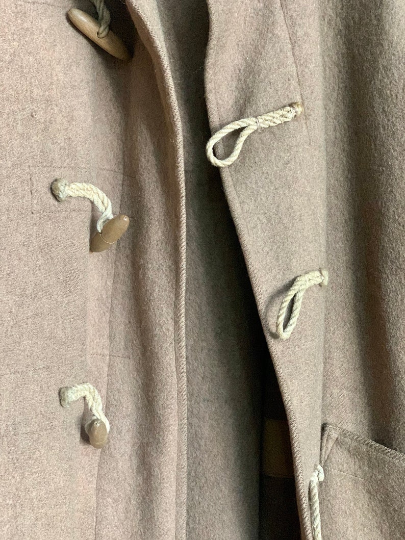 60's 70's Wool Fisherman Coat, Toggle Button Hooded Coat, Oversized Fall Winter Maxi Blanket Coat Jacket, USN US Navy Army Coat image 7