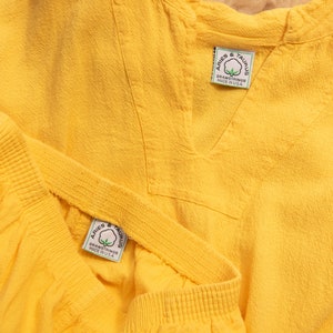 90's Yellow Two Piece lounge Set, Marigold Batwing Drawstring top and Capri Pants image 10