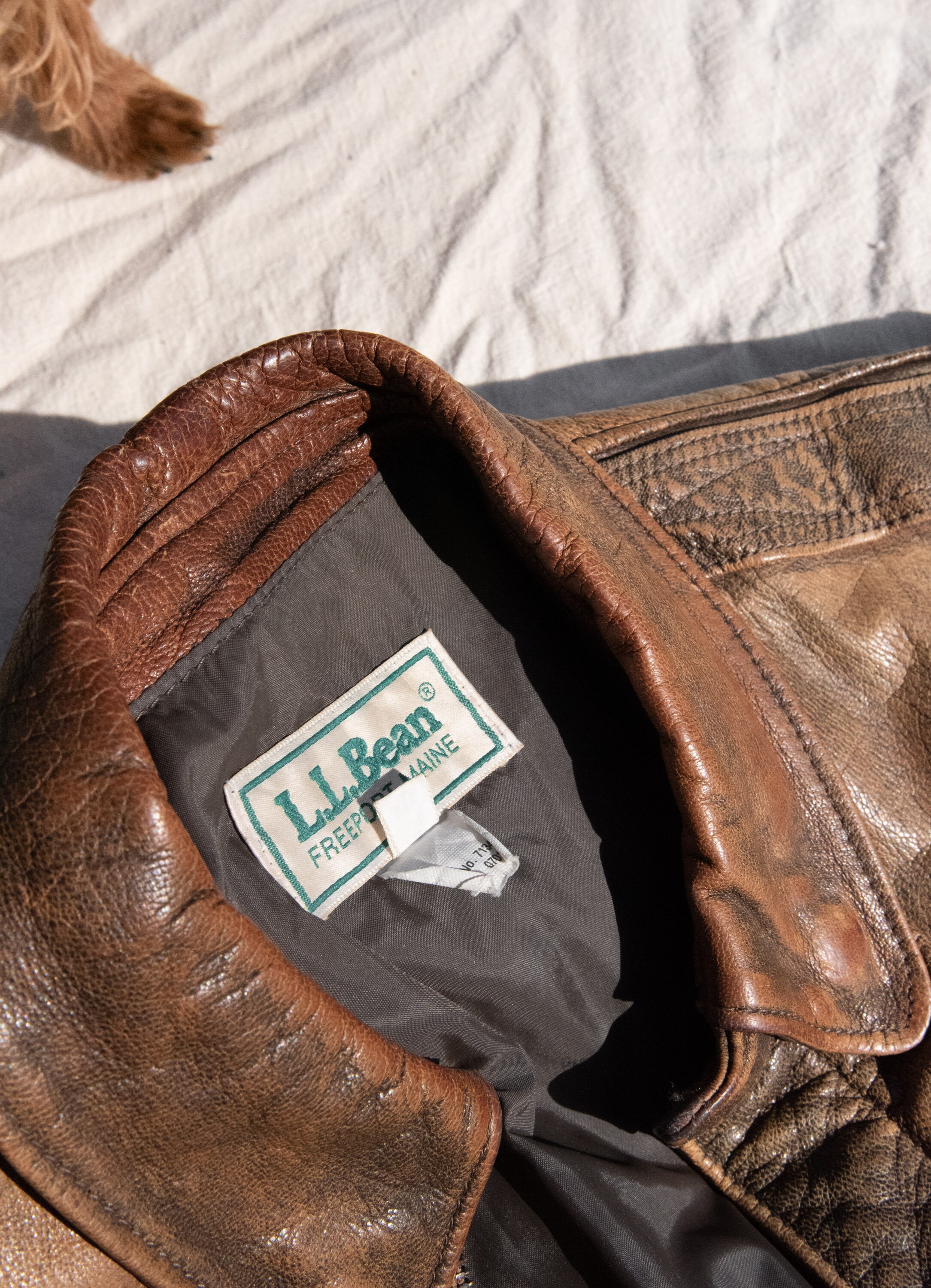Vintage LL Bean Leather Bomber Jacket 