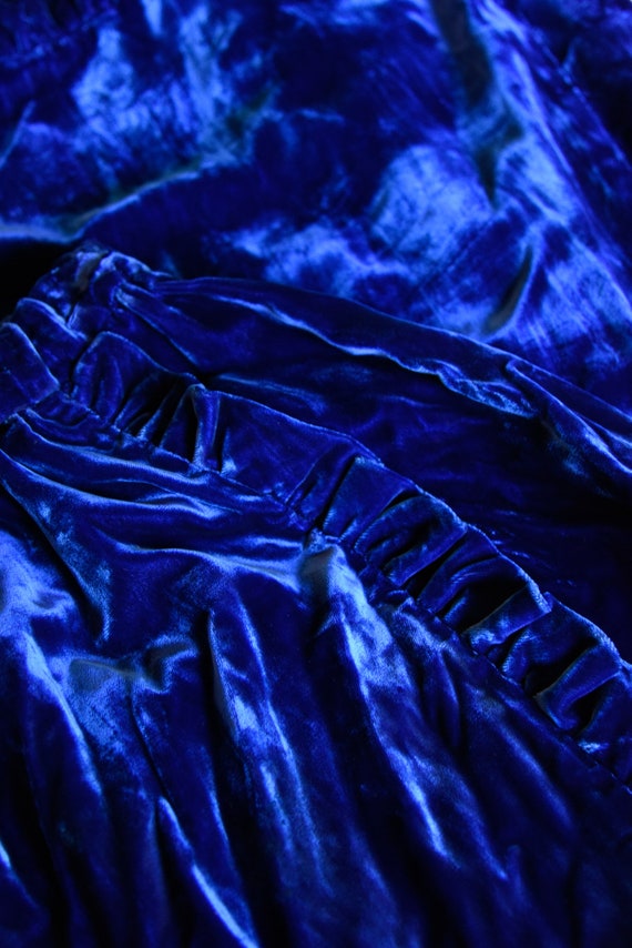 1960s Gloria Moret Long Velvet Skirt | Royal Blue… - image 9