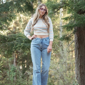 1990s Old Navy High Waisted Jeans Womens 29 30 Waist Vintage 90s Cargo Jeans image 4