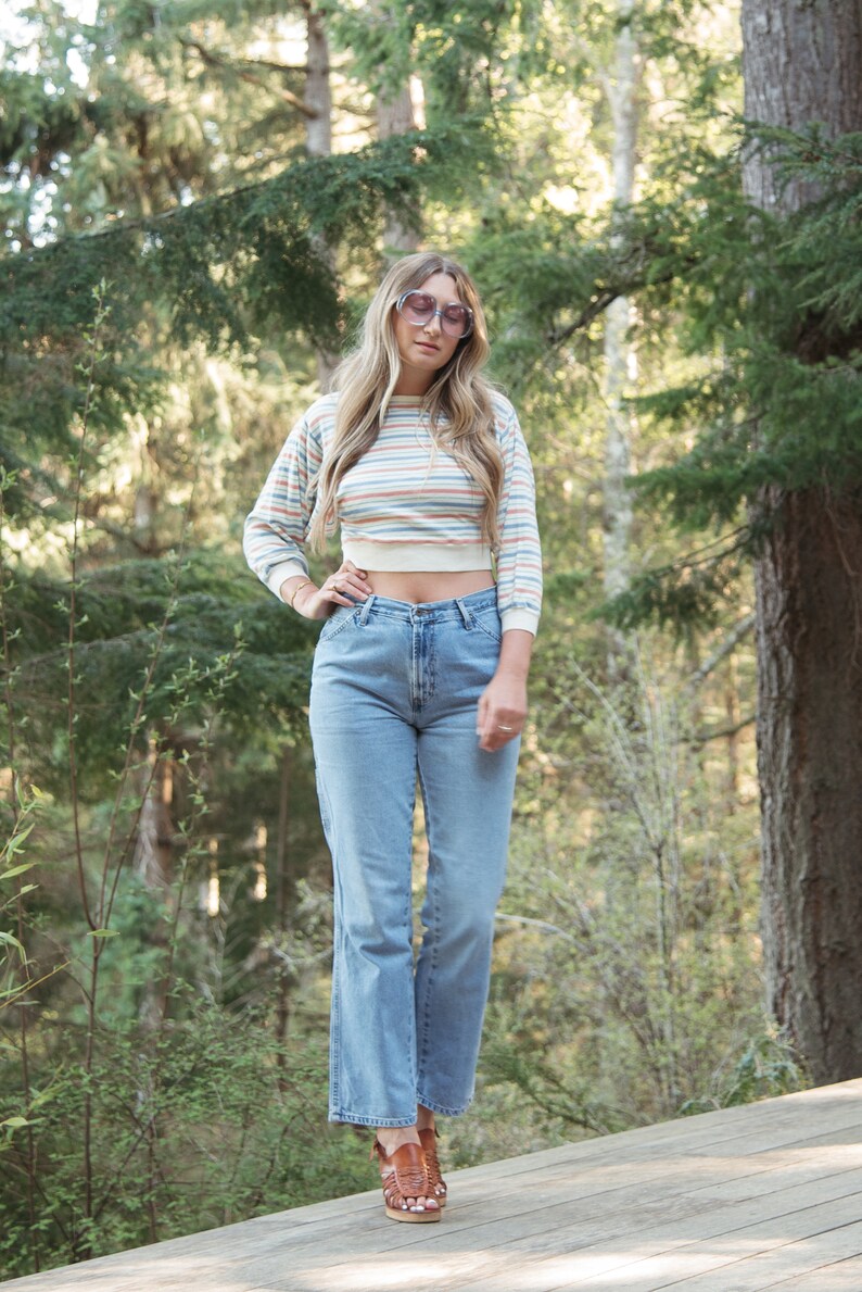 1990s Old Navy High Waisted Jeans Womens 29 30 Waist Vintage 90s Cargo Jeans image 4