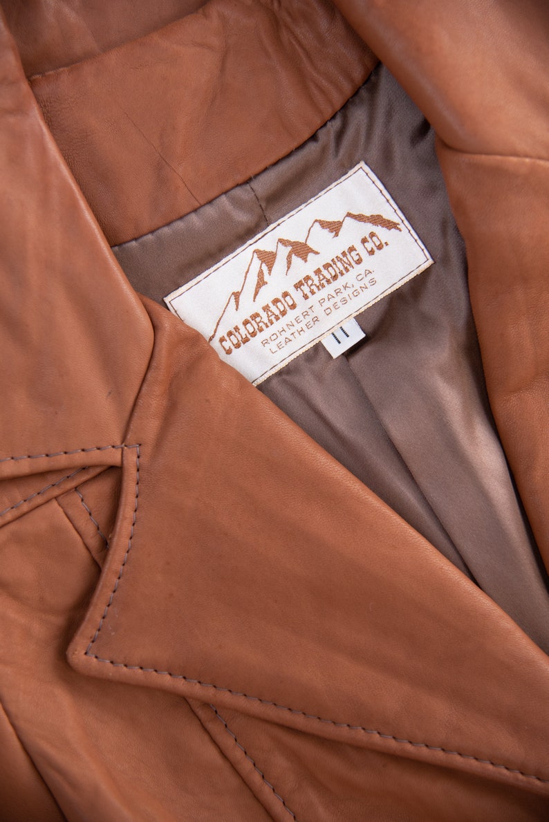 60's Colorado Trading Company Leather Jacket, Boho Belted Buckskin Jacket, Vintage Leather Western Jacket image 8
