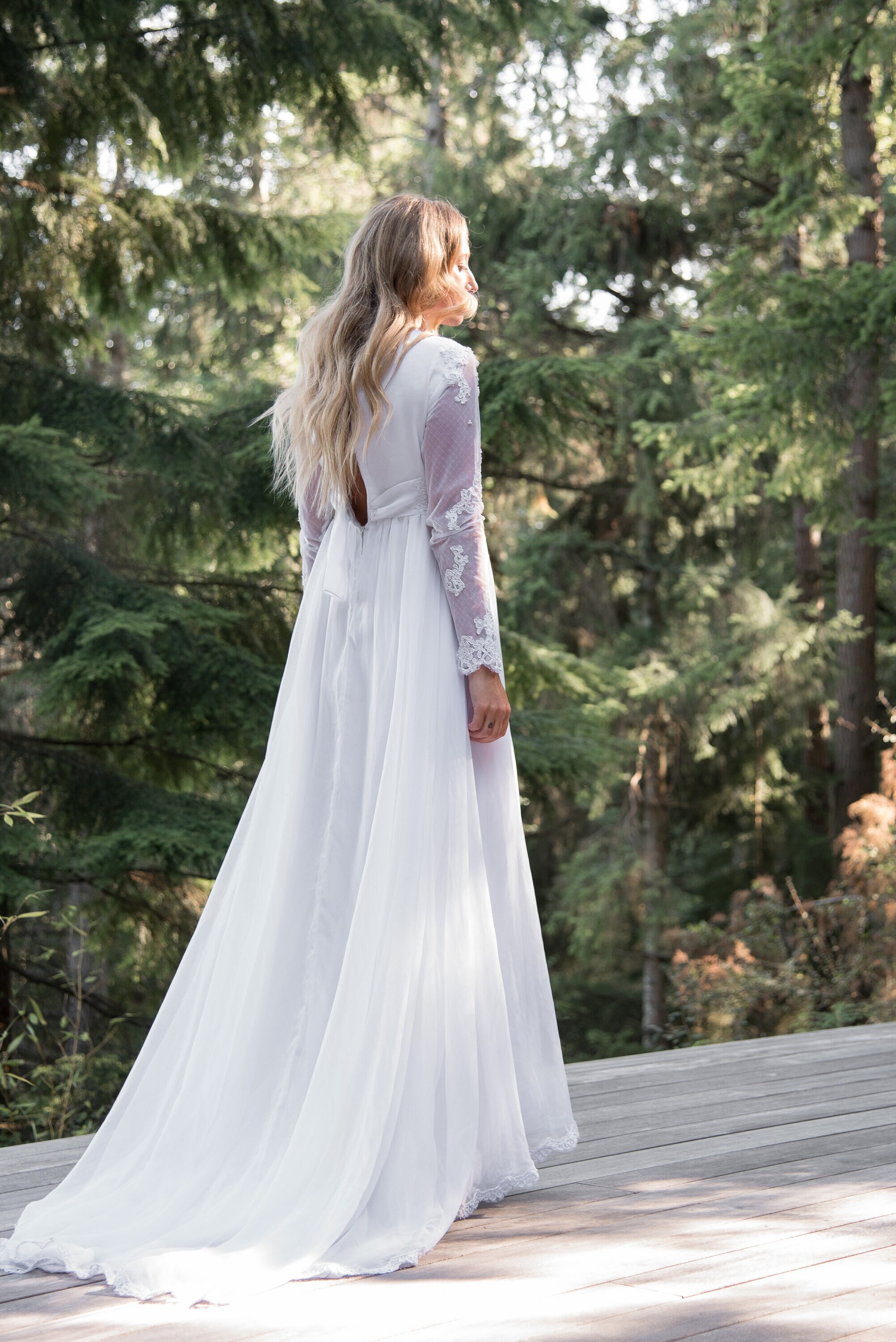 Long Sleeve White Dress - Etsy
