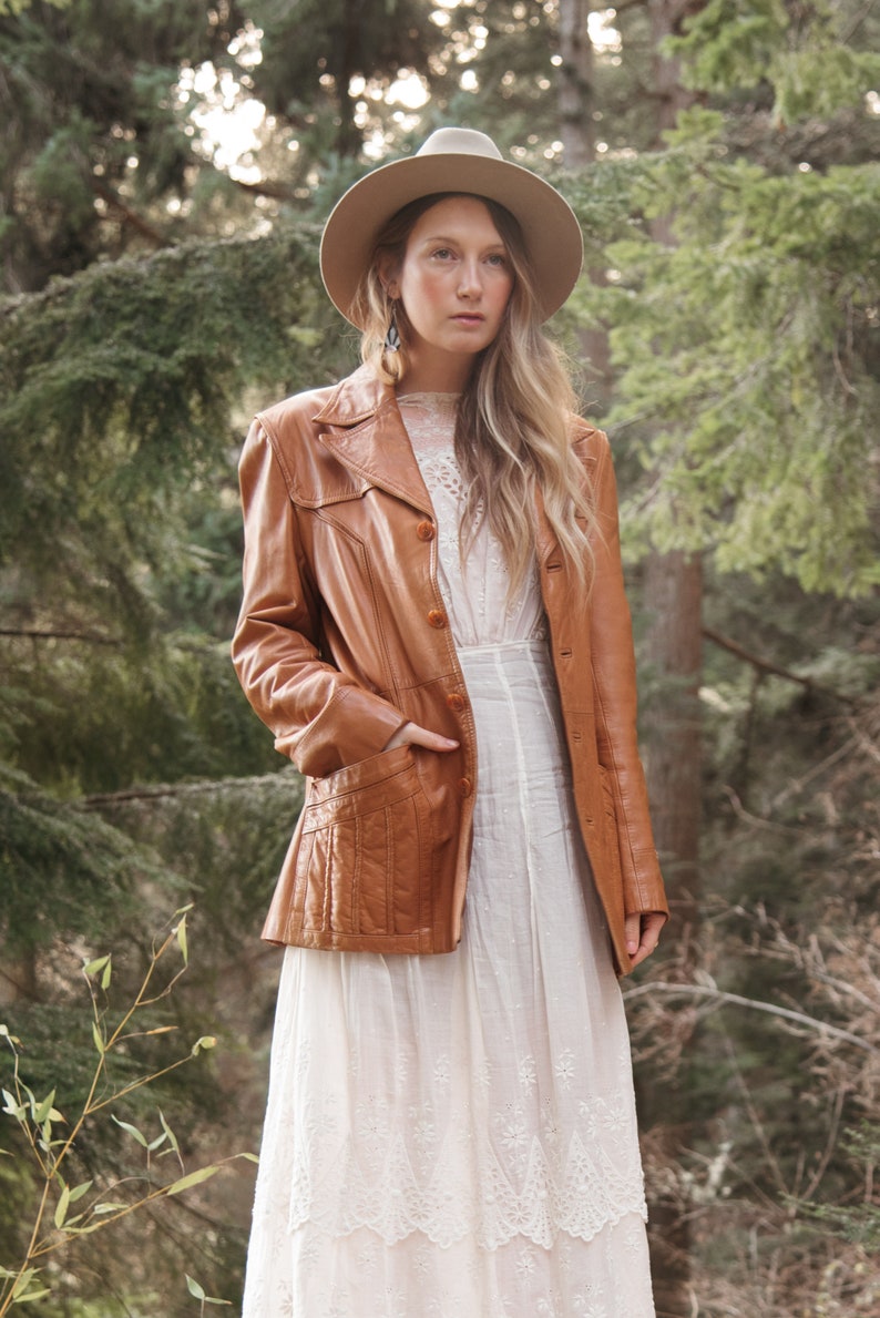 East West Genuine Leather Jacket 70's 