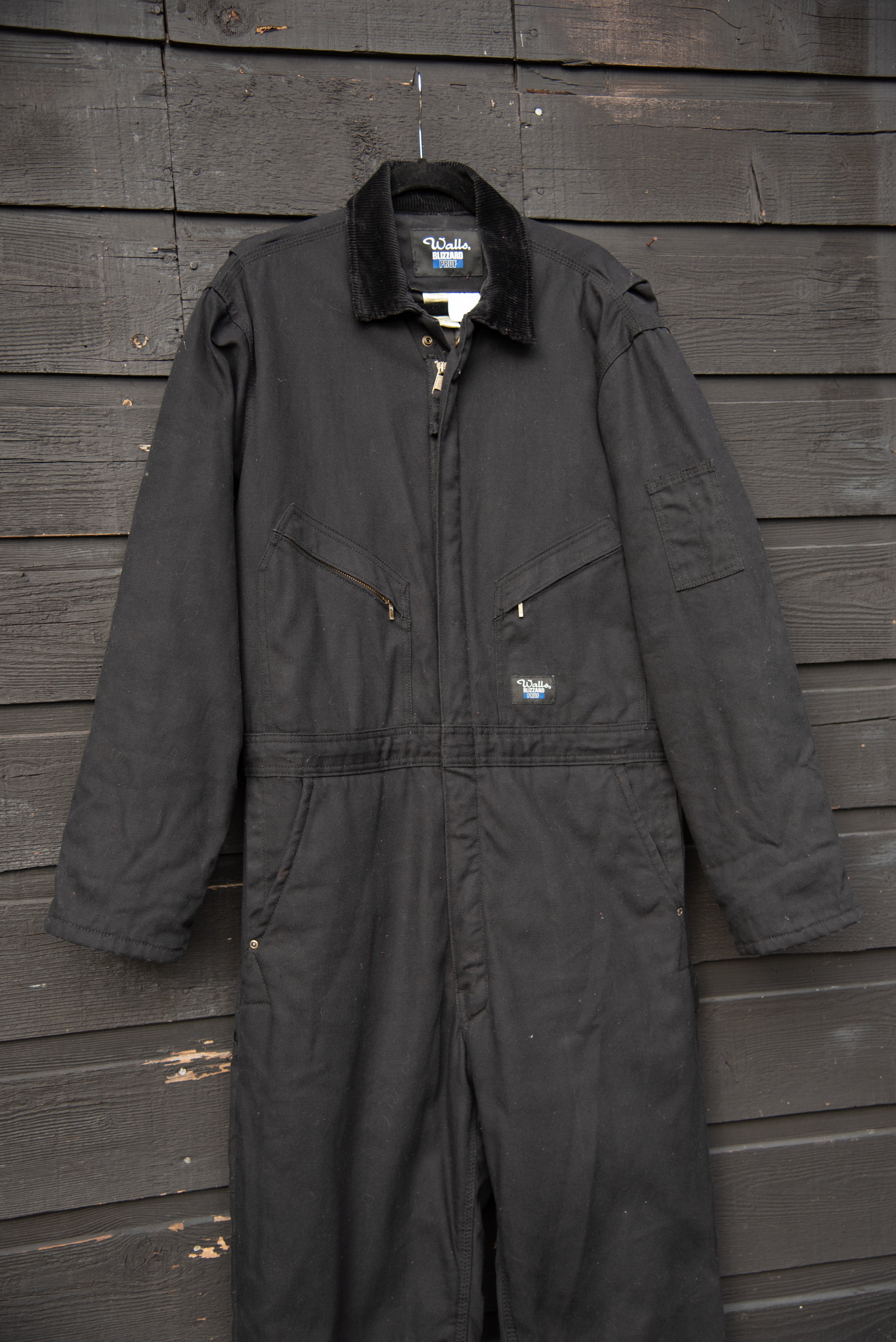 Vintage Walls Blizzard-pruf Coverall Black Canvas Denim Work Suit