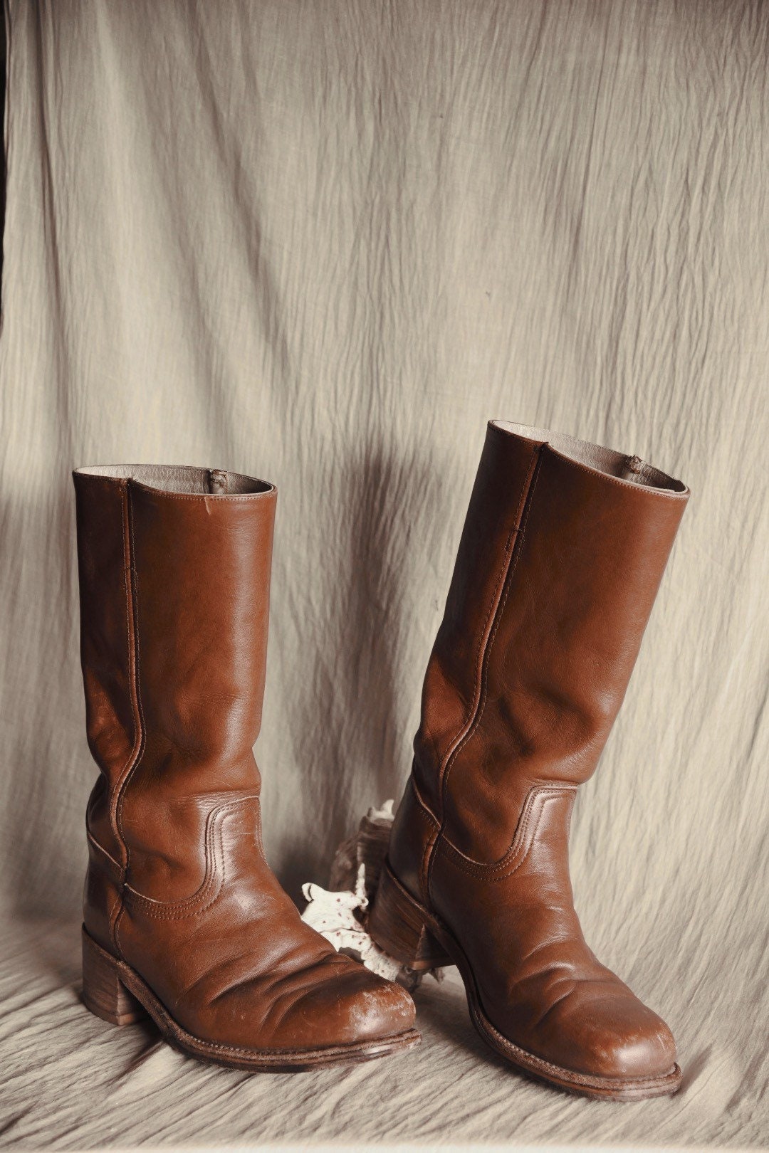 vintage 1970s burgundy FRYE boots Mens 9 D leather Harness Campus black  label