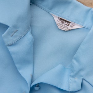 Baby Blue 70s Montgomery Ward Pointy Collar Blouse image 9