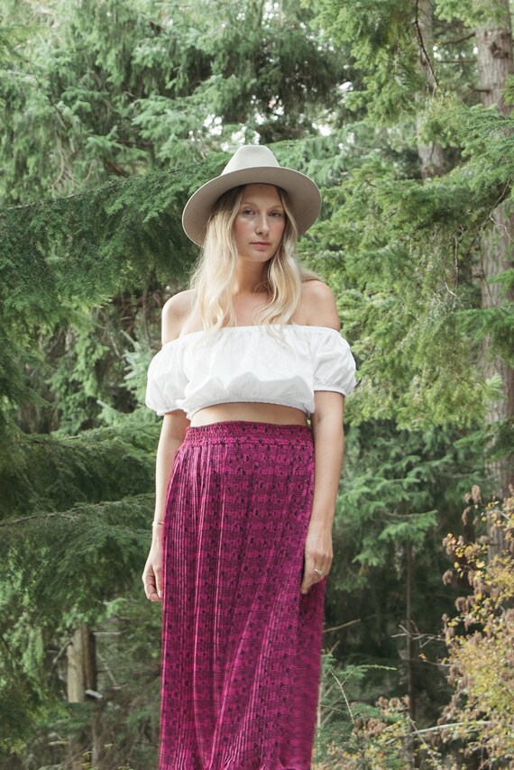 80 s Abstract Pleated Midi Skirt Boho High Waisted Skirt Accordion Pleat Bohemian Skirt Etsy Canada