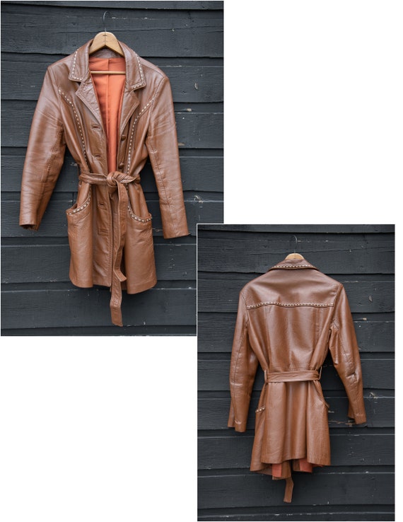 70's Whip Stitched Leather Jacket | Buttery Soft … - image 10