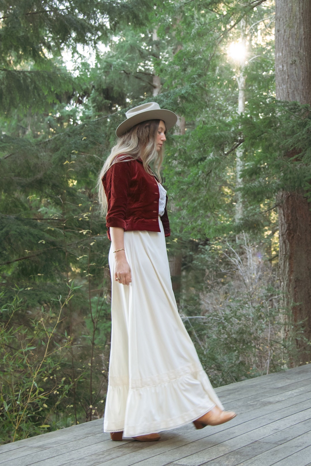 1930s Red Velvet Jacket Victorian Style Velvet Blouse Antique 30s