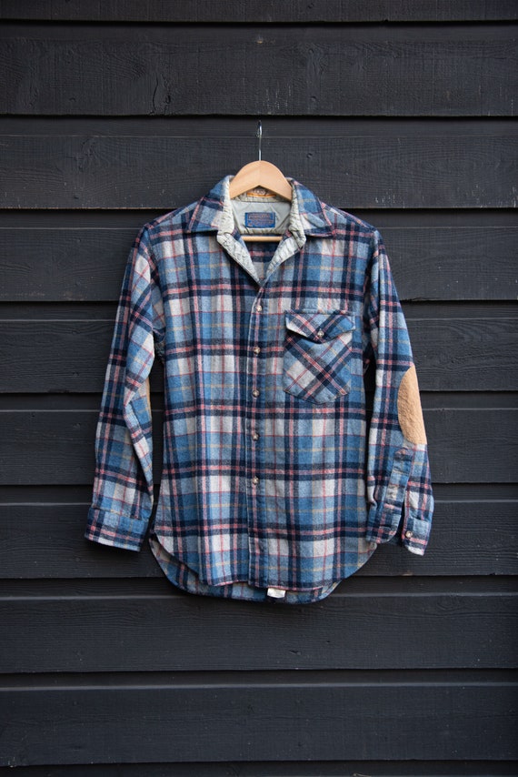 60s 70s PENDLETON Shirt, Vintage Wool Plaid Shirt… - image 9