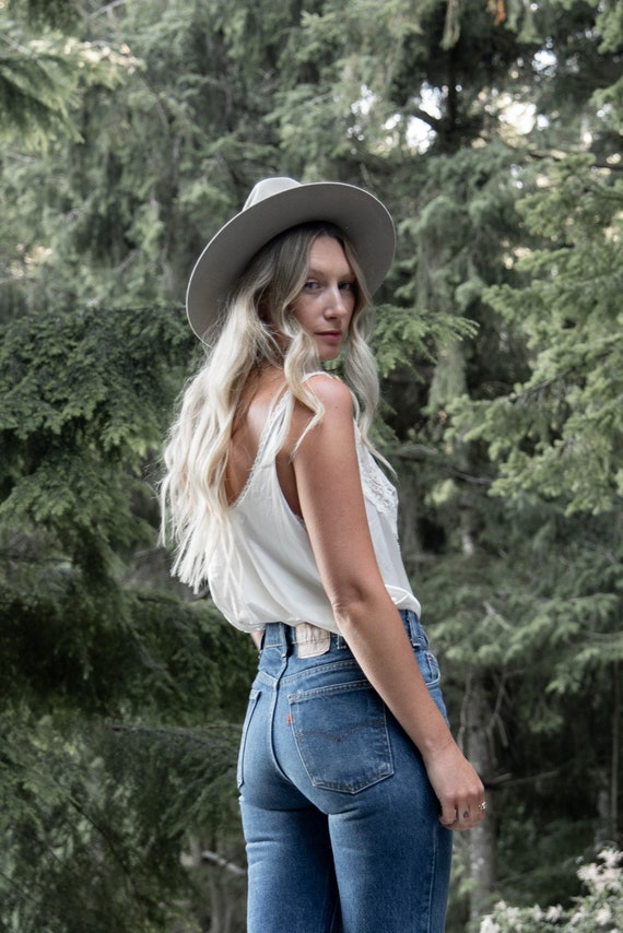 70's Lace Camisole | White Lace See Through Top |