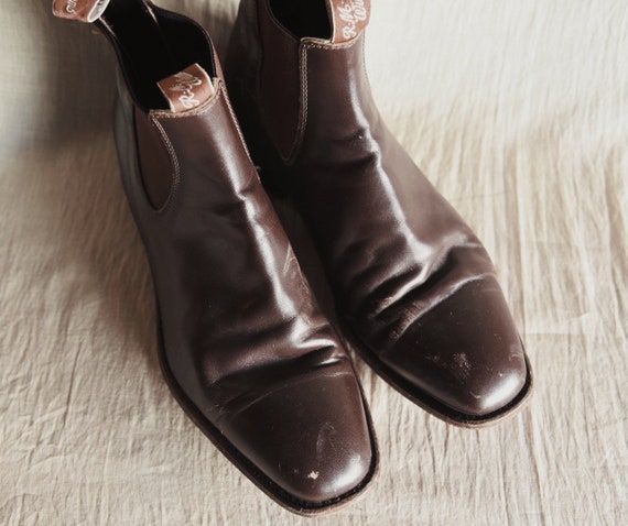 Vintage RM Williams Boots | Chocolate Brown Leather Chelsea Boots Mens 11