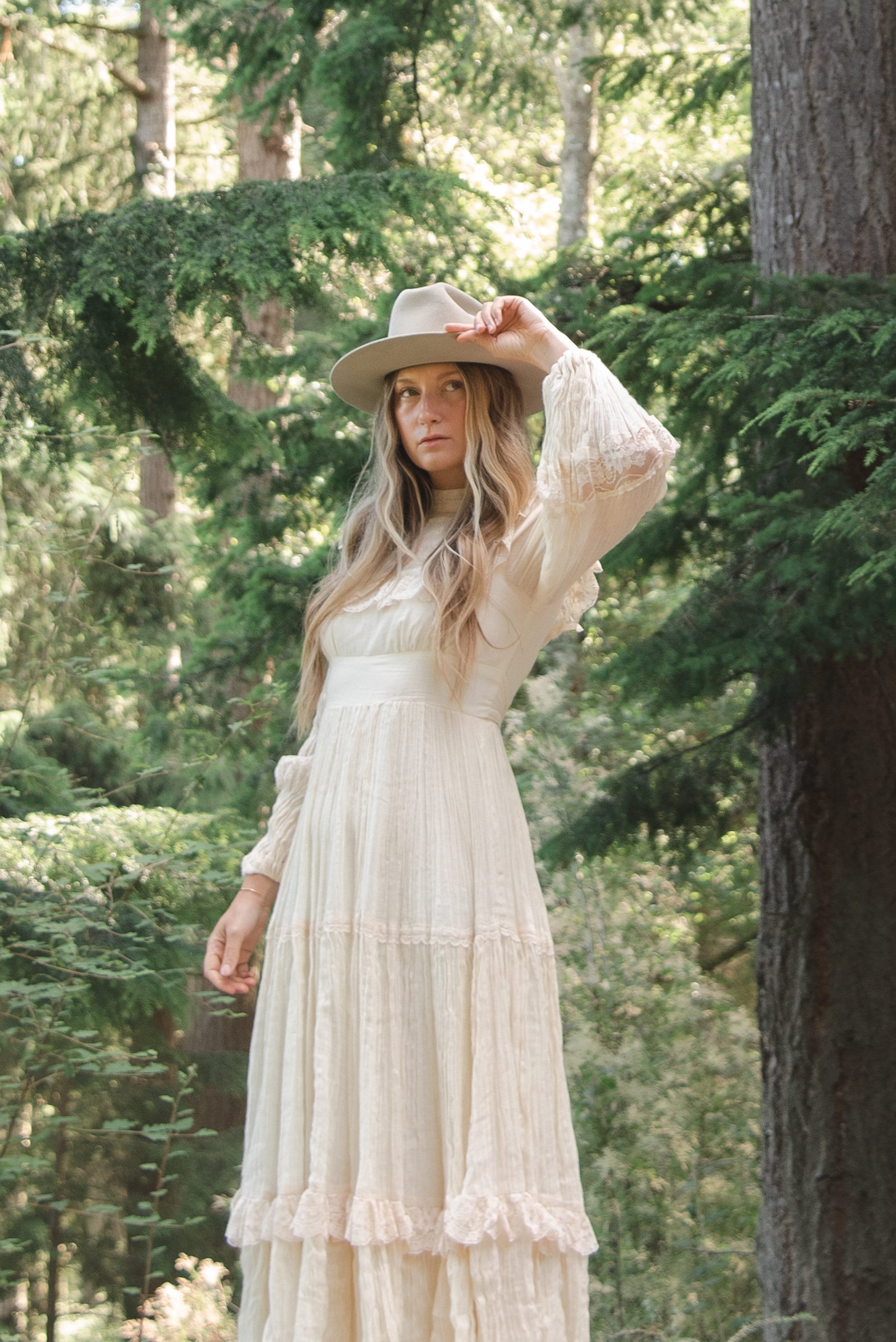 RESERVED 1970s Victorian Wedding Dress, Gauzy Natural Cotton RESERVED 1970s Victorian Wedding Dress, Gauzy Natural Cotton
