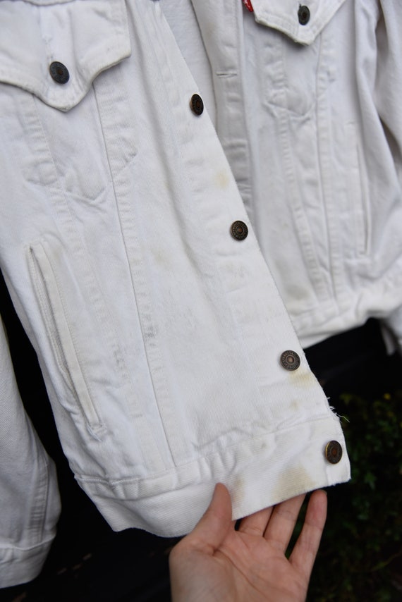 80's Distressed White Levis Denim Jacket Oversized Levis - Etsy Australia