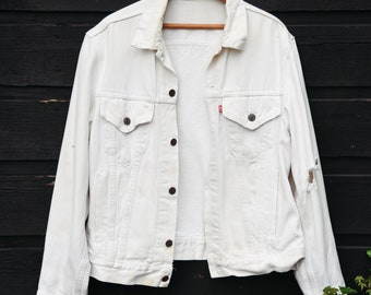 levi's white denim jacket