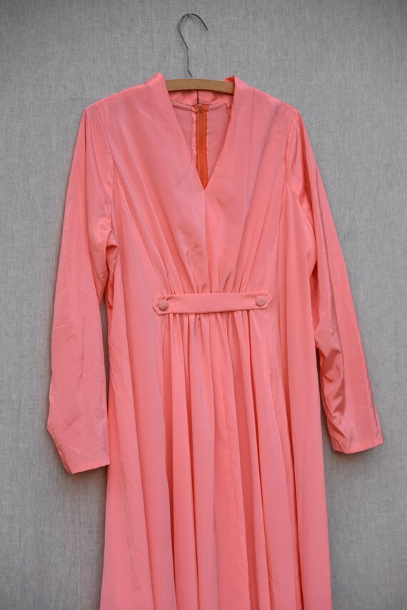 70s Vintage Peach Evening Dress | Kimono Femme Ba… - image 8