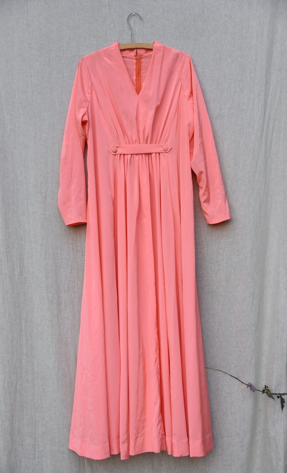 70s Vintage Peach Evening Dress | Kimono Femme Ba… - image 9