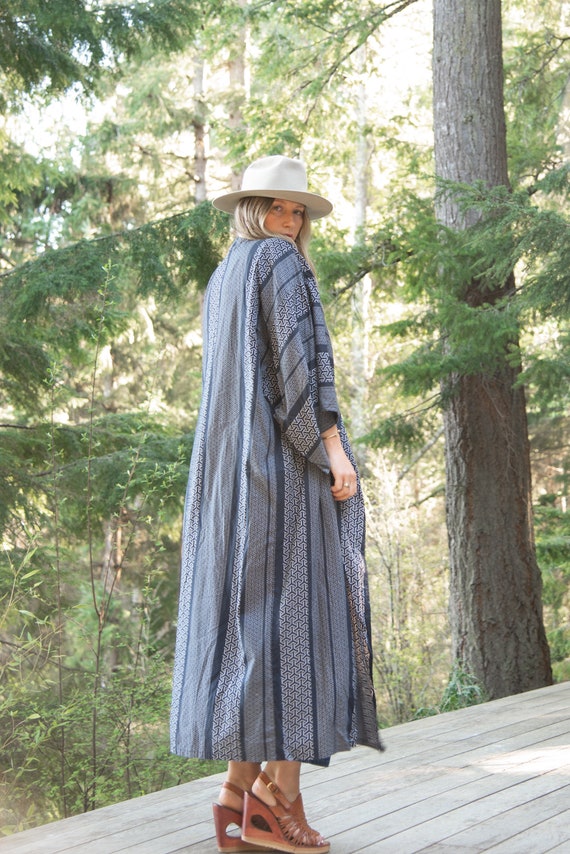 cotton japanese dressing gown Aki Cotton Kimono Robe | The Linea Home