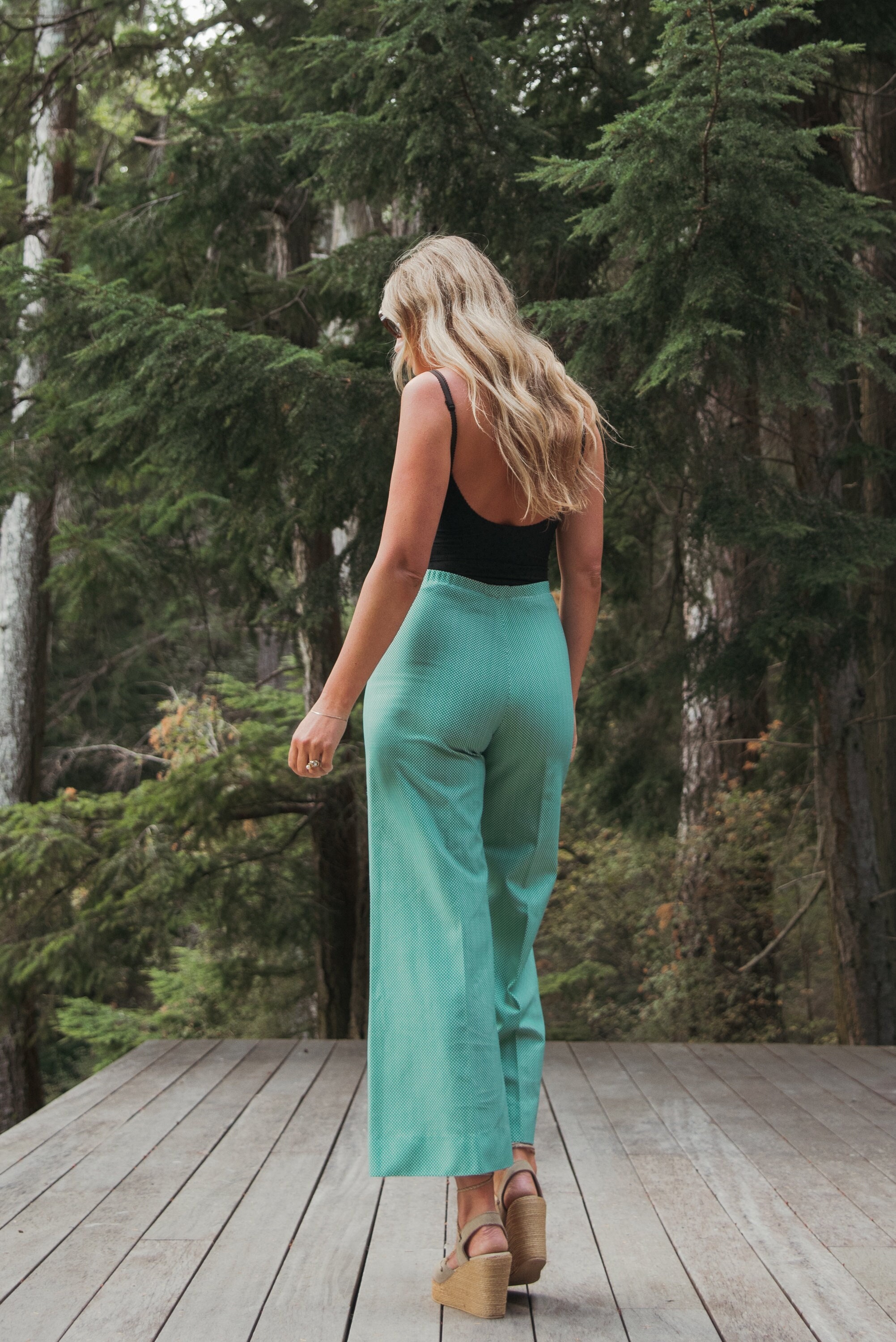 Reserved Vintage Polka Dot High Waisted Pants / 60s 70s Mint Reserved Vintage Polka Dot High Waisted Pants / 60s 70s Mint