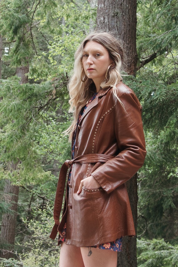 70's Whip Stitched Leather Jacket | Buttery Soft … - image 7