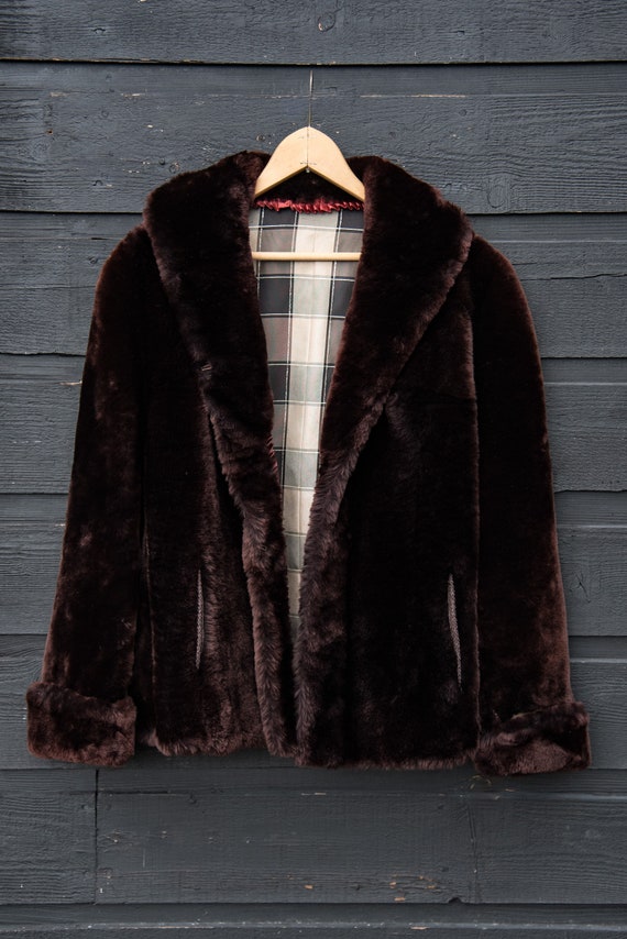 1950's Fur Coat, Di Celesta Brown Mouton Coat, La… - image 6