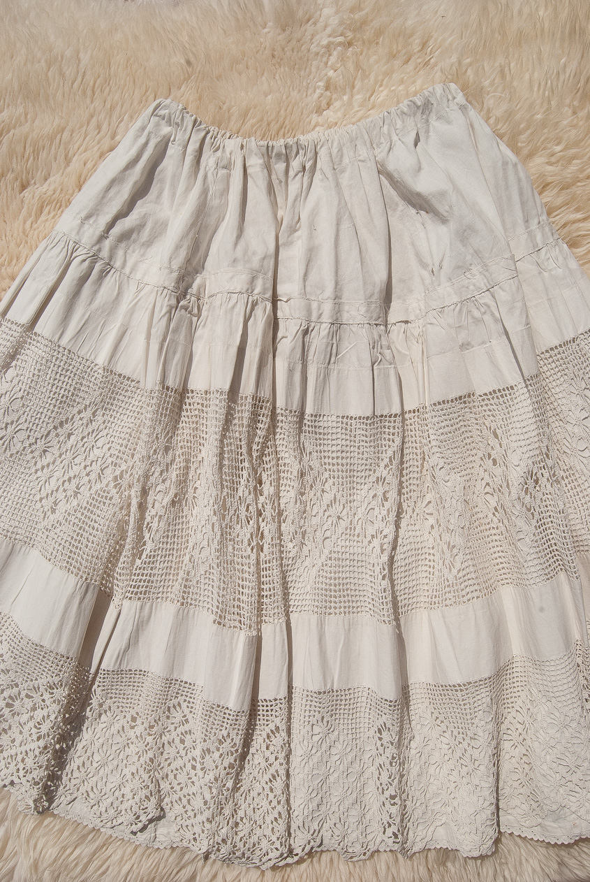 スカート 1910s Cotton Tiered Skirt 1910s Cotton Tiered Skirt – makky